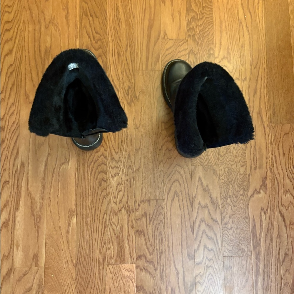 Black Ankle Boots with Fur Lining